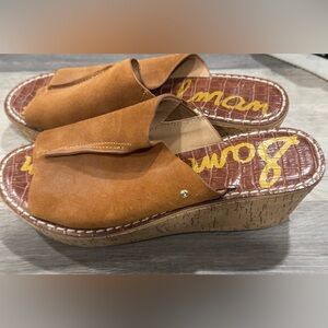 Sam Edelman Brown Suede Wedge Mules